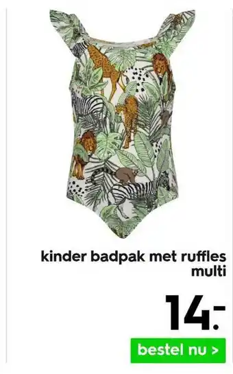 HEMA Kinder Badpak Met Ruffles Multi aanbieding