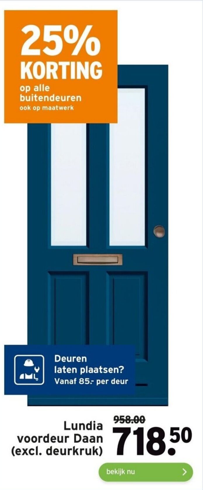 Lundia voordeur Daan (excl. deurkruk) aanbieding bij GAMMA