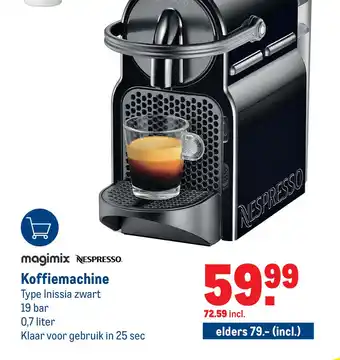 Makro MagiMix Koffiemachine Type Inissia zwart aanbieding