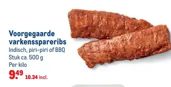 Makro Voorgegaarde varkensspareribs aanbieding