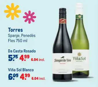 Makro Torres Da Casta Rosado of Viña Sol Blanco aanbieding