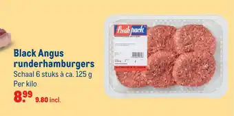 Makro Black Angus runderhamburgers aanbieding