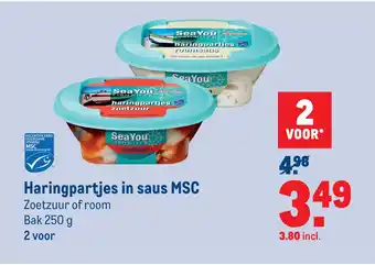 Makro Haringpartjes in saus MSC aanbieding