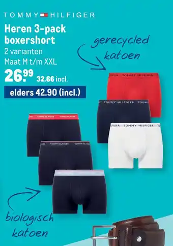 Makro Tommy Hilfinger Heren 3-pack boxershort aanbieding