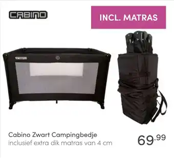 Baby & Tiener Cabino Zwart Campingbedje aanbieding