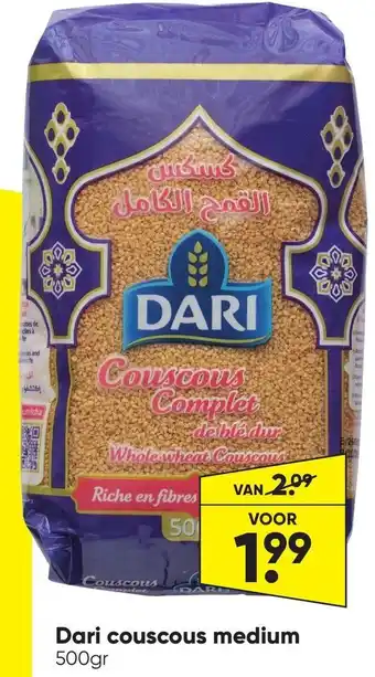 Big Bazar Dari couscous medium 500gr aanbieding