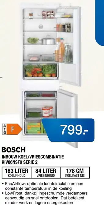 Electroworld BOSCH INBOUW KOEL/VRIESCOMBINATIE KIV86NSFO SERIE 2 aanbieding