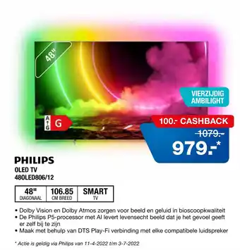 Electroworld PHILIPS OLED TV 480LED806/12 aanbieding