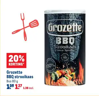 Makro Grozette BBQ strooikaas aanbieding