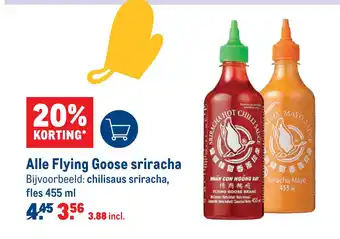 Makro Alle Flying Goose sriracha aanbieding