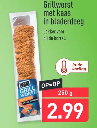 ALDI Grillworst met kaas in bladerdeeg 250g aanbieding