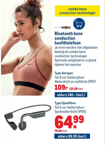 Makro Bluetooth bone conduction hoofdtelefoon aanbieding