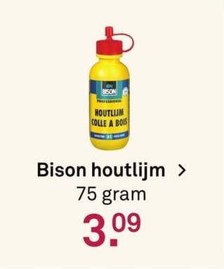 Karwei Bison houtlijm 75 gram aanbieding