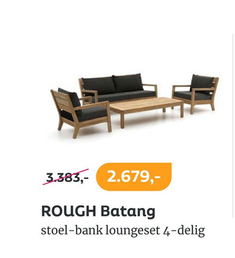 Kees Smit ROUGH Batang stoel-bank loungeset 4-delig aanbieding