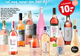 Hoogvliet Alle rosé van Villa Vivaldo, Tunupa, Drakensberg, Grand Sud, Casa de Bio, Gran Espanoso cava, Hardy's VR, Just 0, I Heart, St aanbieding