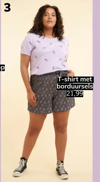 MS Mode T-shirt met borduursels aanbieding