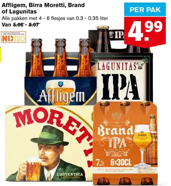 Hoogvliet Affligem, Birra Moretti, Brand of Lagunitas aanbieding