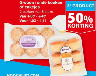 Hoogvliet G'woon ronde koeken of cakeies aanbieding