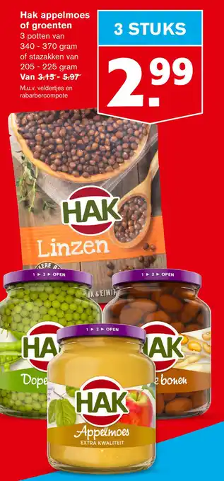 Hoogvliet Hak appelmoes of groenten aanbieding