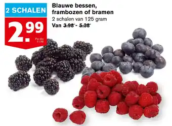 Hoogvliet Blauwe bessen, frambozen of bramen aanbieding