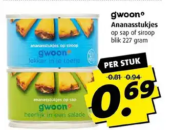 Boni gwoon ananasstukjes aanbieding