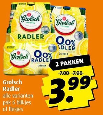 Boni Grolsch Radler aanbieding
