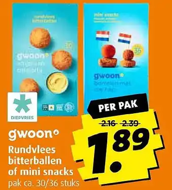 Boni gwoono Rundvlees bitterballen of mini snacks aanbieding