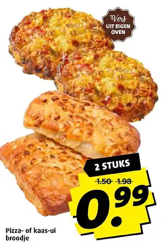 Boni Pizza- of kaas-ui broodje aanbieding