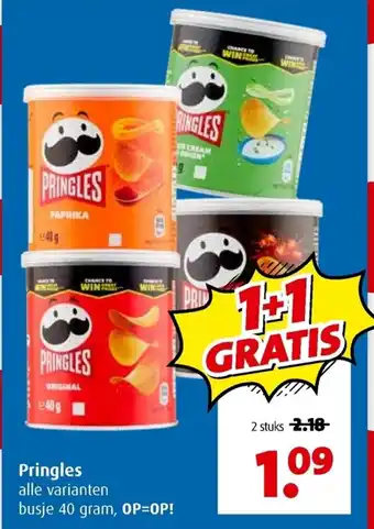 Boni Pringles 40 gram 2 stuks aanbieding