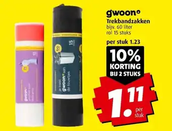 Boni G'woon Trekbandzakken per stuk aanbieding