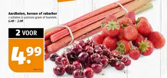 Poiesz Aardbeien, kersen of rabarber 400 gram aanbieding