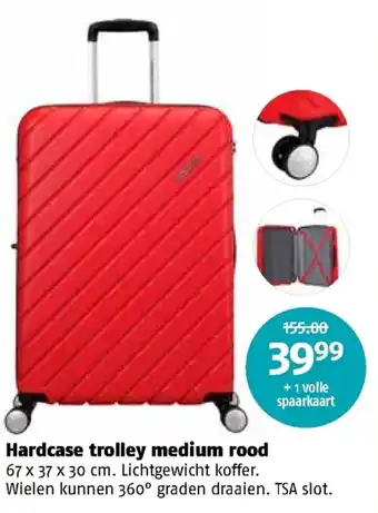 Poiesz American Tourister Hardcase trolley medium rood aanbieding