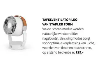 Nijhof Tafelventilator Leo Van Stadler Form aanbieding