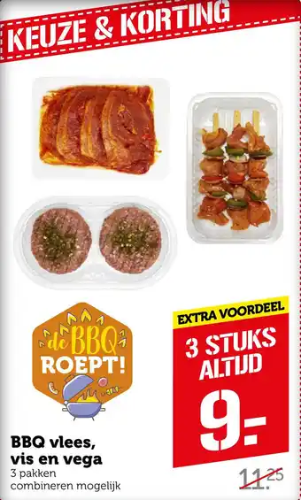 Coop BBQ vlees, vis en vega aanbieding