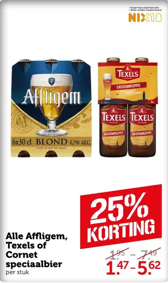 Coop Alle Affligem, Texels of Cornet speciaalbier aanbieding