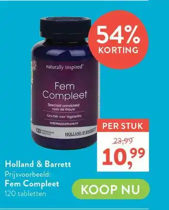 Holland & Barrett Holland & Barrett Fem Compleet 54% Korting aanbieding