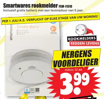 Dirk Smartwares rookmelder FSM-11510 aanbieding