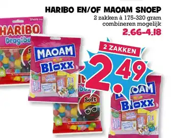 Boon`s Markt Haribo En-of Maoam Snoep aanbieding