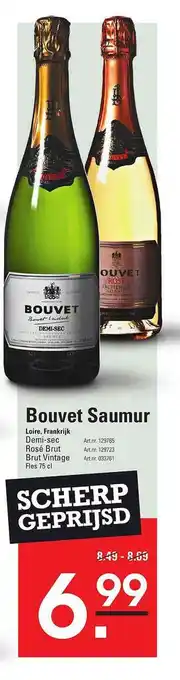 Sligro Bouvet Saumur Demi-Sec, Rosé Brut Of Brut Vintage Loire, Frankrijk aanbieding