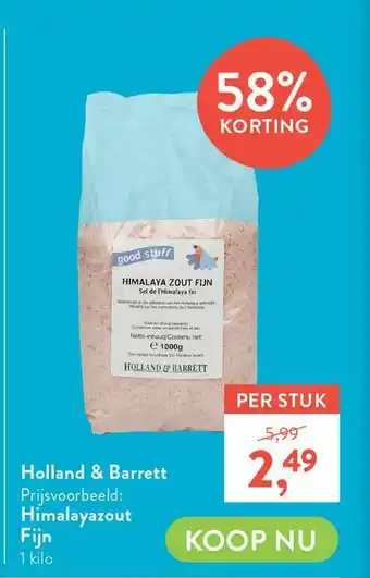 Holland & Barrett Holland & Barrett Himalayazout Fijn 58% Korting aanbieding