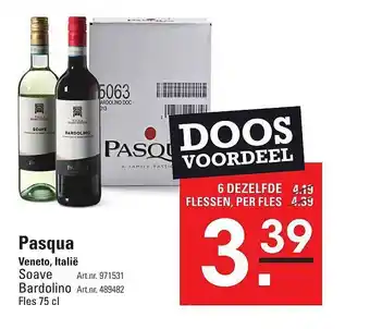 Sligro Pasqua Soave Of Bardolino Veneto, Italië aanbieding