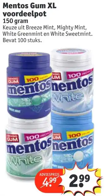 Kruidvat Mentos Gum XL voordeelpot aanbieding