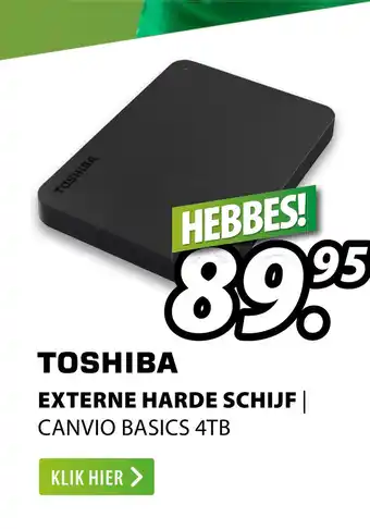 Expert Toshiba Externe Harde Schijf| Canvio Basics 4Tb aanbieding