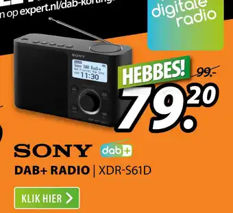 Expert Sony Dab+ Radio | Xdr-S61D aanbieding