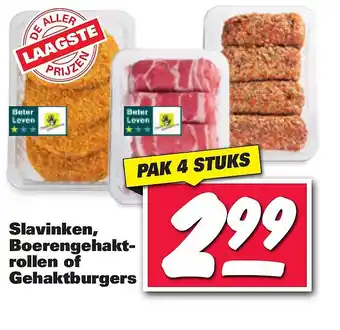 Nettorama Slavinken, Boerengehaktrollen of Gehaktburgers aanbieding