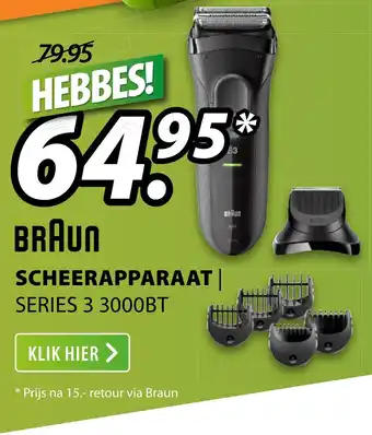 Expert Braun Scheerapparaat| Series 3 300Obt aanbieding