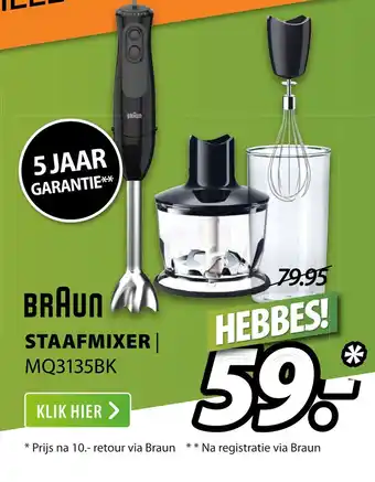 Expert Braun Staafmixer| Mq3135Bk aanbieding