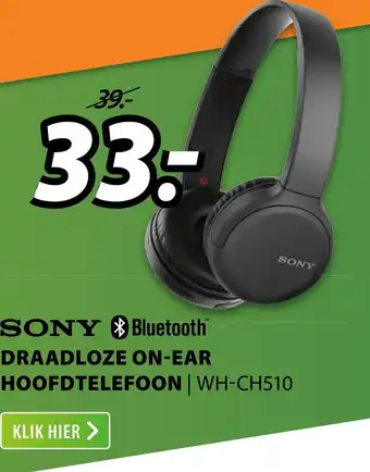 Expert Sony Draadloze On-Ear Hoofdtelefoon Wh-Ch510 aanbieding