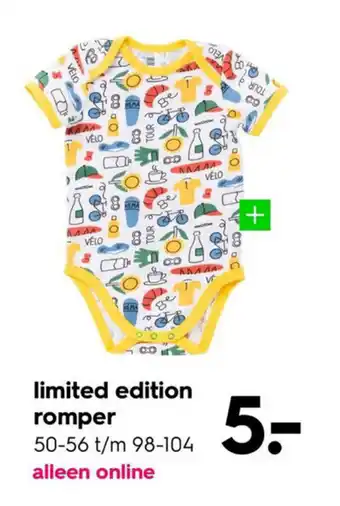 HEMA Limited edition romper 50-56 t/m 98/104 aanbieding