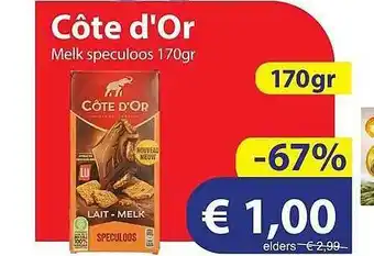 Die Grenze Côte D'Or Melk Speculoos 170gr aanbieding